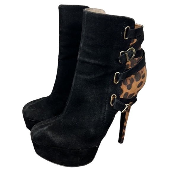 Anne Michelle Animal Print Cheetah Platform Stiletto Heels Size 8 - Picture 3 of 10